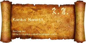 Kanka Nanett névjegykártya